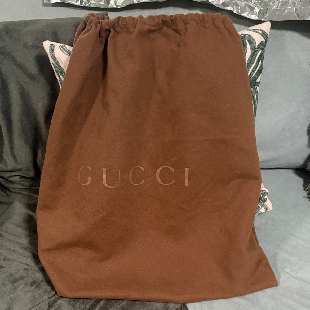 Gucci White Leather Drawstring Shoulder Bag with Bamboo Handle-Bag new - Picture 12 of 16